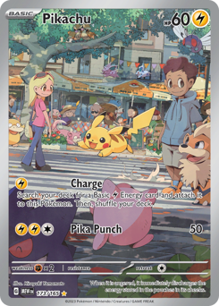Carte Pikachu Illustration Rare 173 sur 165 dans le viseur